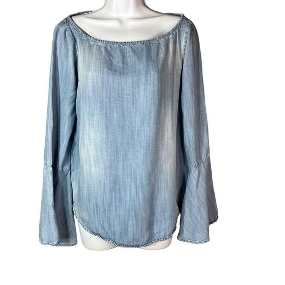 Cloth & Stone Chambray Top With Bell Sleeves Size  Small - Picture 1 of 10